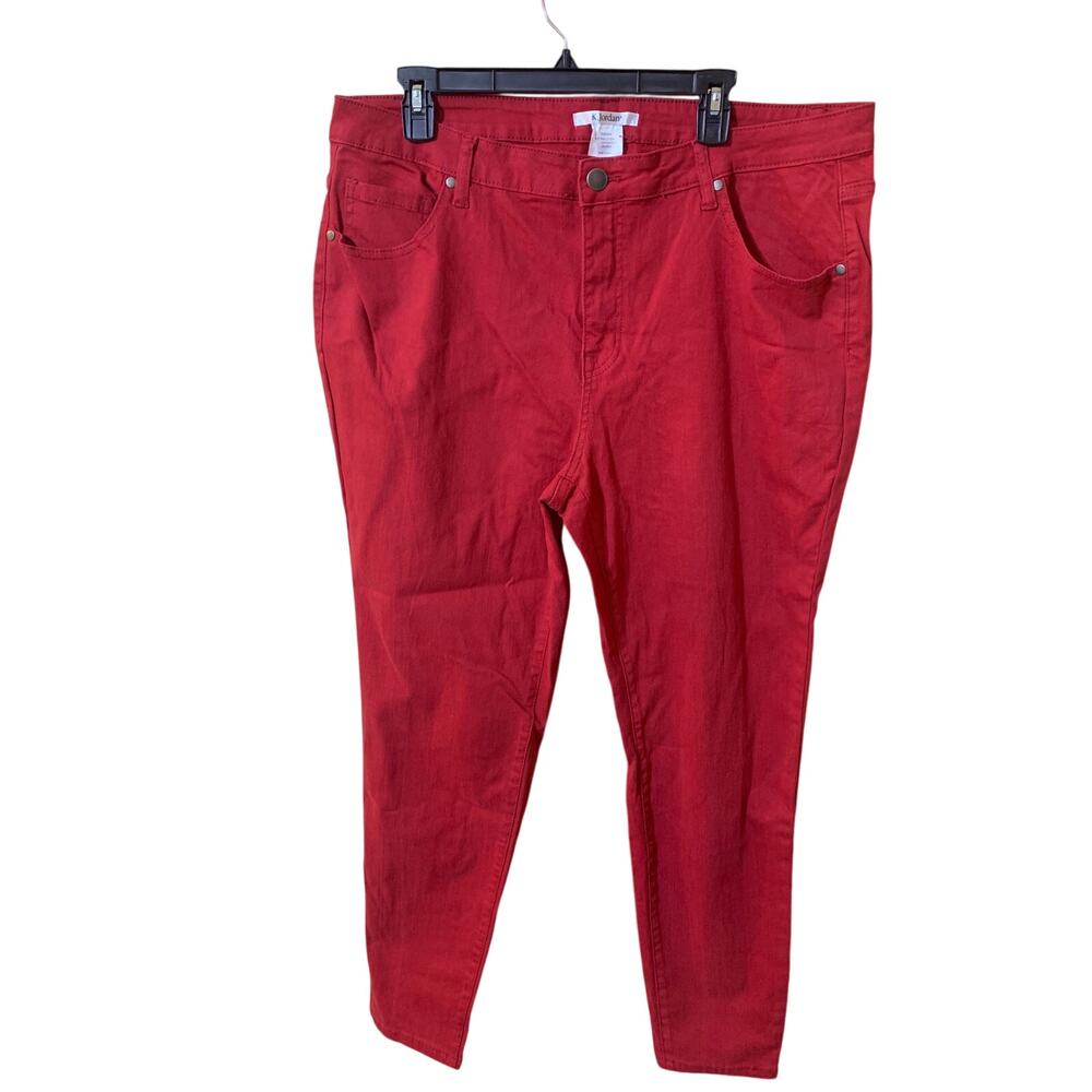 K.Jordan Woman’s Plus Size Red Denim Pants Size 20